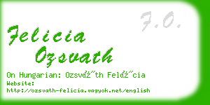 felicia ozsvath business card